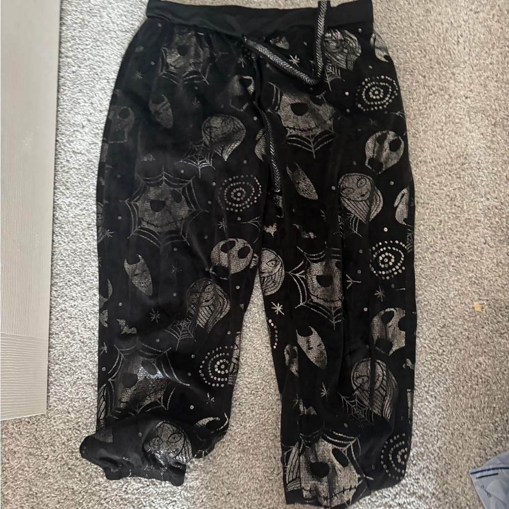 Disney Nightmare Christmas Jack Skellington Jogger pants black silver M